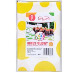 Fóliový ubrus 130 cm Žluté puntíky