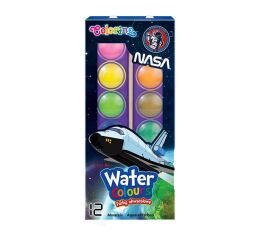 Vodové barvy Colorino 23mm 12 barev NASA