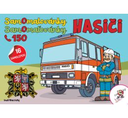 Samoomalovánky A5 - Hasiči + 16 samolepek