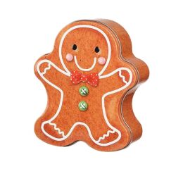 Dóza plechová - perníček / sněhulák