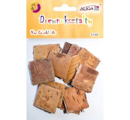 Dřevěné tvary - čtverce 3,5 x 3,5 cm  12 ks