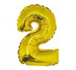 Balónek fóliový 35cm "2" zlatá