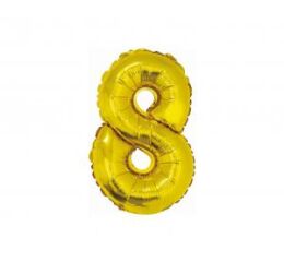 Balónek fóliový 35cm "8" zlatá