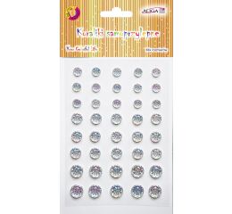 Kamínky samolepící - kytičky bílý hologram