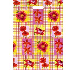 Taška PE s průhmatem Květinové káro