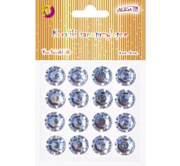 Kamínky samolepící 16 mm stříbrné