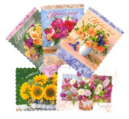 Pohlednice S-367 Kytky glitr