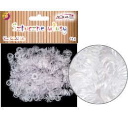 Umělé vlasy pro dekoraci - bílé