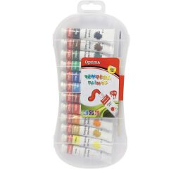 Temperové barvy OPTIMA 12 x 12 ml v plastové krabičce