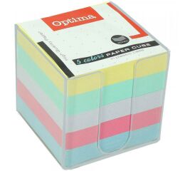 Kostka nelepená 5 barev v plastu 9 x 9 x 9 cm