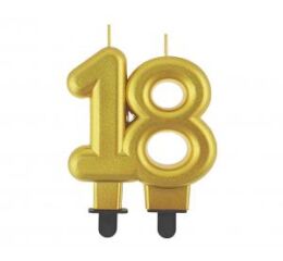 Dortová svíčka č. 18 zlatá