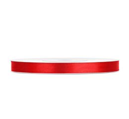 Stuha saténová 6 mm 50 m - červená