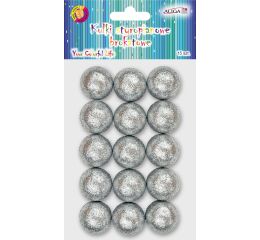 Polystyrenové kuličky se stříbrným brokátem KSB-1612