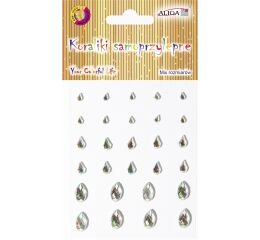 Kamínky samolepící - stříbrné kapky