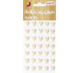 Kamínky samolepící - bílý srdíčka