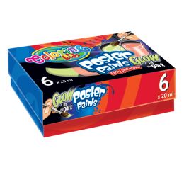 Colorino temperové barvy svítící ve tmě 6 barev