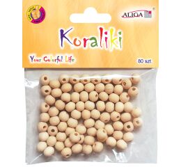 Korálky dřevěné 8 mm 80 ks