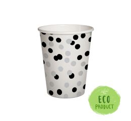 Papírový kelímek 0,25l Confetti Silver & Black
