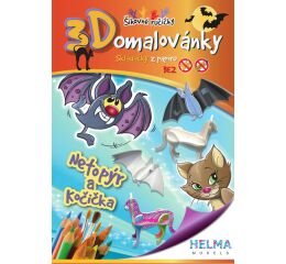 3D omalovánky Netopýr a kočička