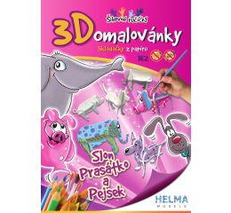 3D omalovánky Slon, prasátko, pejsek