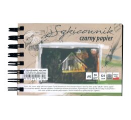 Skicák v deskach  černý p A6/120l 80g SP