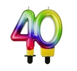 Dortová svíčka č. 40 duhová