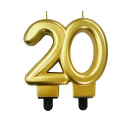 Dortová svíčka č. 20 zlatá