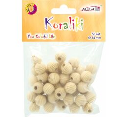 Korálky dřevěné 14 mm 50 ks