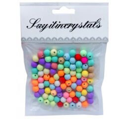 Korálky 8 mm 20 g barevný mix