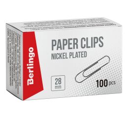 Kancelářské sponky 28 mm Berlingo - poniklované