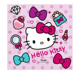 Ubrousky 33 x 33 cm 20 ks Hello Kitty