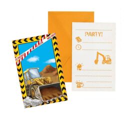 Pozvánky 6 ks s obálkami - Bagr