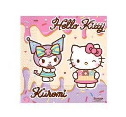 Ubrousky 33 x 33 cm 20 ks Hello Kitty a Kuromi