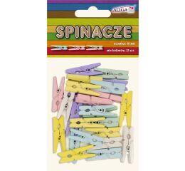 Dřevěné kolíčky pastelové 30 mm 25 ks