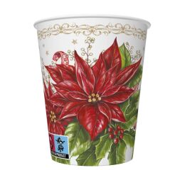 Papírový kelímek 0,25l Poinsetia