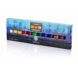 Umělecké temperové barvy Artea 12 barev 20 ml