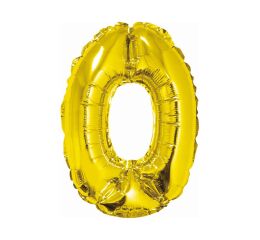 Balónek fóliový 35cm "0" zlatá
