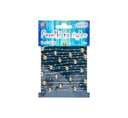 Vlasec 3 m se zlatými perličkami 3 a 8 mm