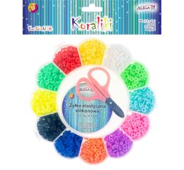 Sada gumových korálků 6mm 60g s vlascem