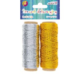 Provázky 1,5 mm 10 m stříbrný a zlatý