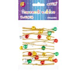 Rolničky MIX barev na zlatém provázku