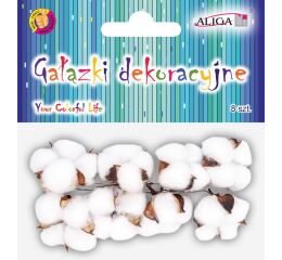 Dekorace na větvičce 8 ks - Bavlna