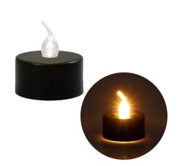 Černé čajové LED svíčky 2 ks na blistru