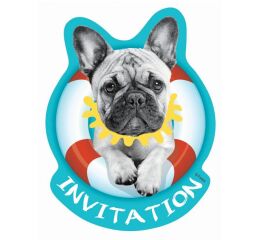 Pozvánky 6 ks s obálkami - Buldoček