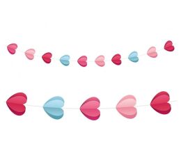 Papírová girlanda 200 cm Srdíčka
