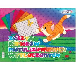 Barevné papíry B4/8 ks metaliza protlačené