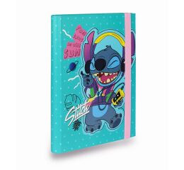 Desky na sešity A5 s širokou gumou - Stitch blue vzor 1