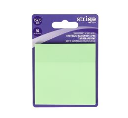 Samolepící bloček Strigo 50 ks zelený - transparentní