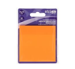 Samolepící bloček Strigo 50 ks oranžový - transparentní