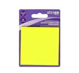 Samolepící bloček Strigo 50 ks žlutý - transparentní